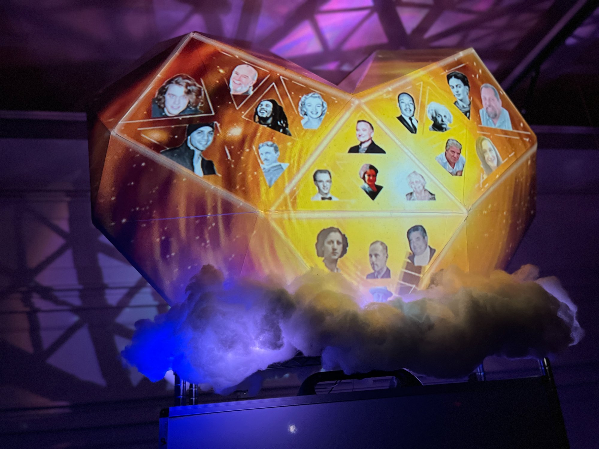 FIOH heart displaying memorial grid in warm golden tones